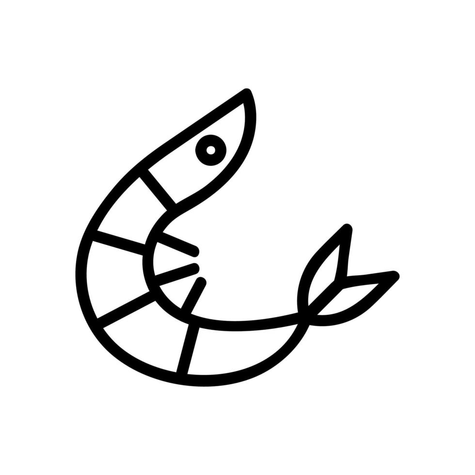 vecteur d'icône de crevettes. illustration de symbole de contour isolé