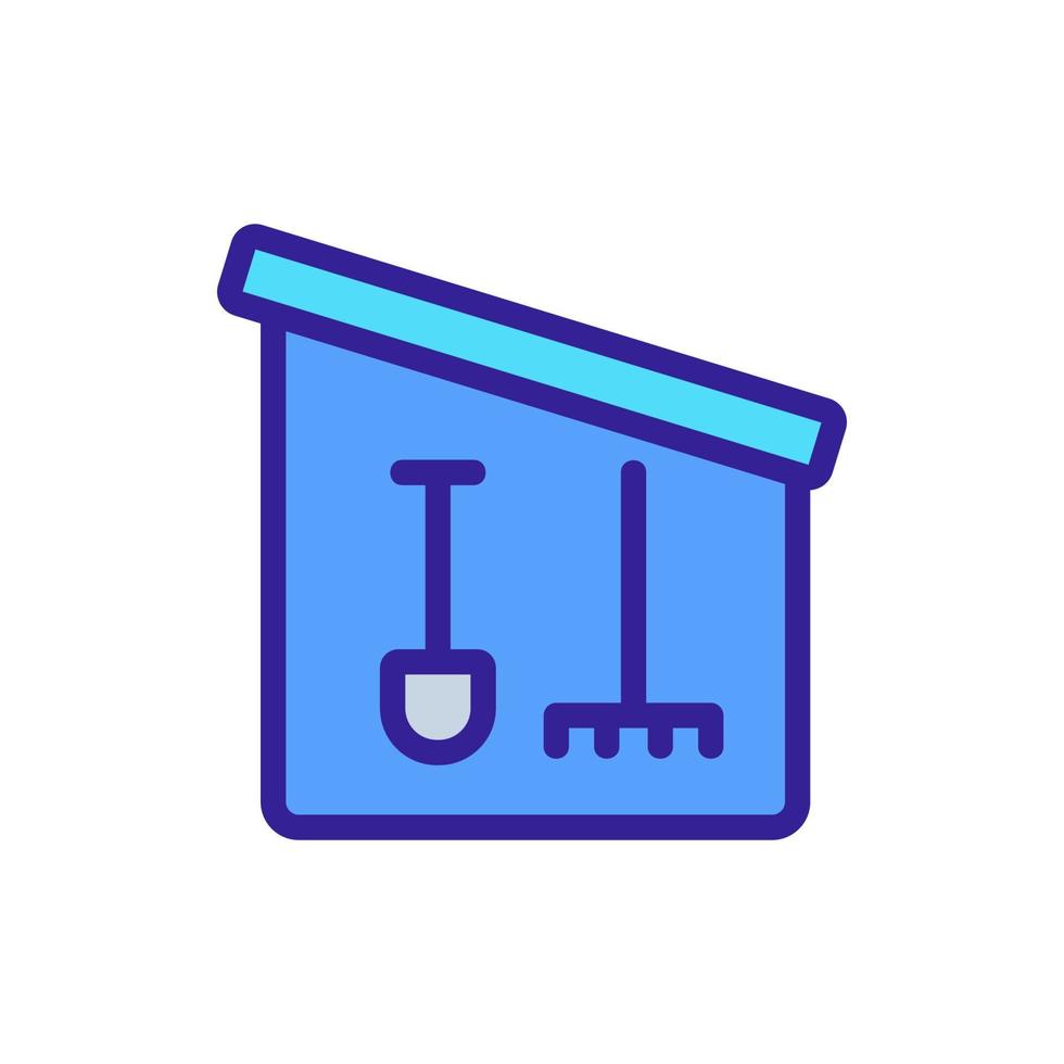 illustration de contour vectoriel d'icône de hangar d'appareils agricoles en pente