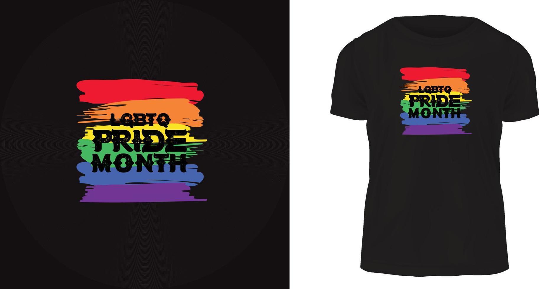 conception de t-shirt du mois de la fierté lgbtq, cette conception est prête à être imprimée vecteur