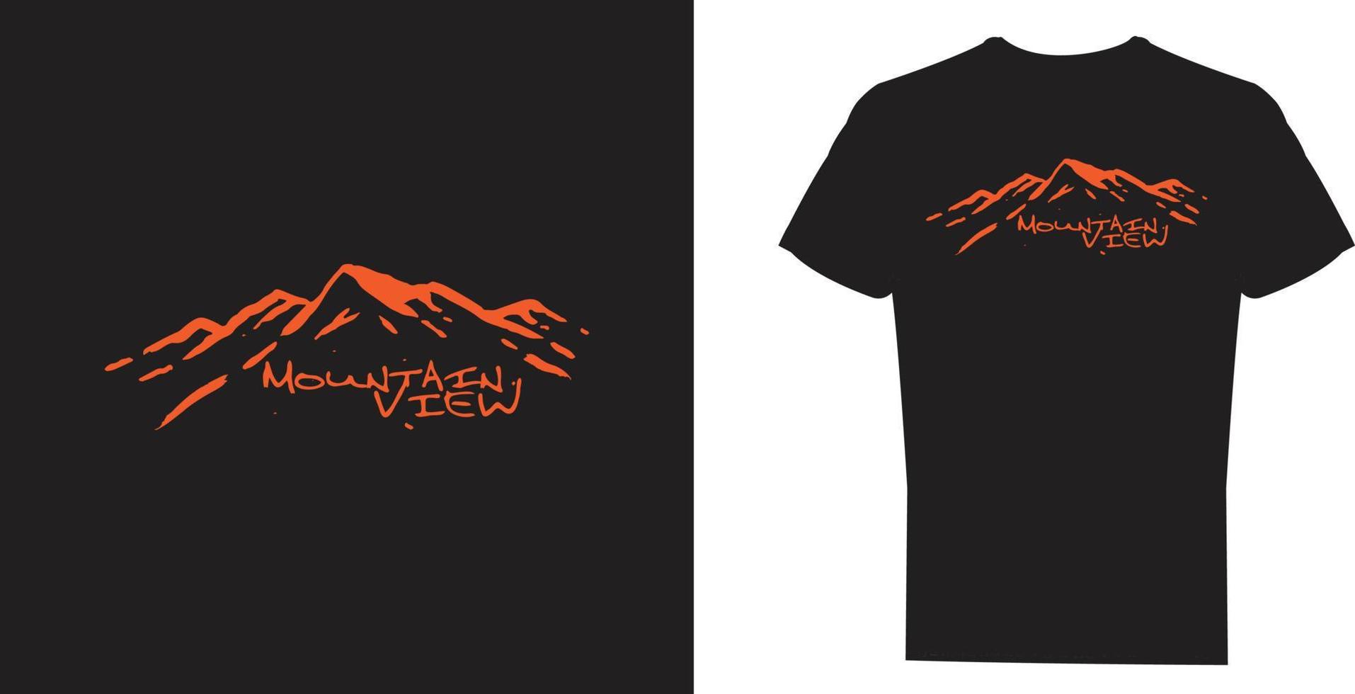 concept de design de t-shirt, montagne, prêt à imprimer vecteur