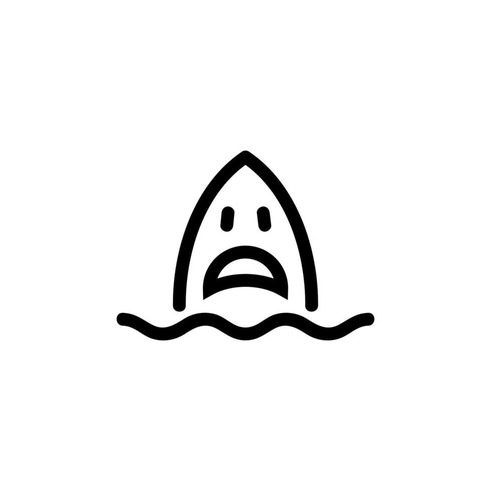 vecteur d'icône de requin. illustration de symbole de contour isolé