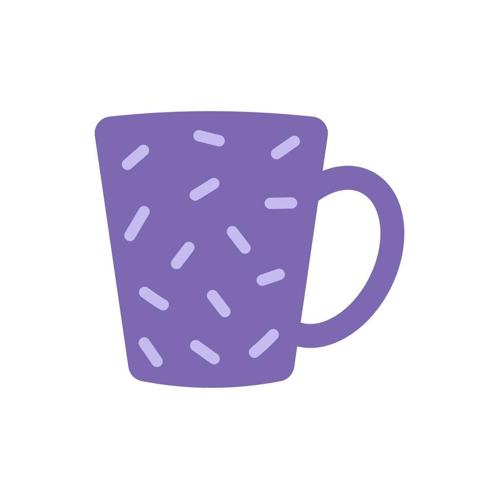 tasse violette mignonne de vecteur. clipart. vecteur