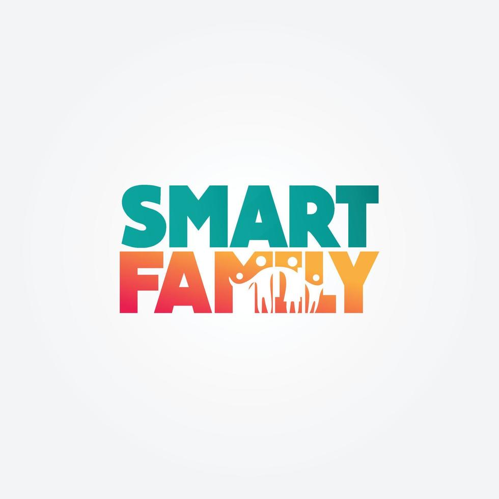 création de logo de famille aux couleurs vives avec des personnes ou des jeunes de la famille. vecteur