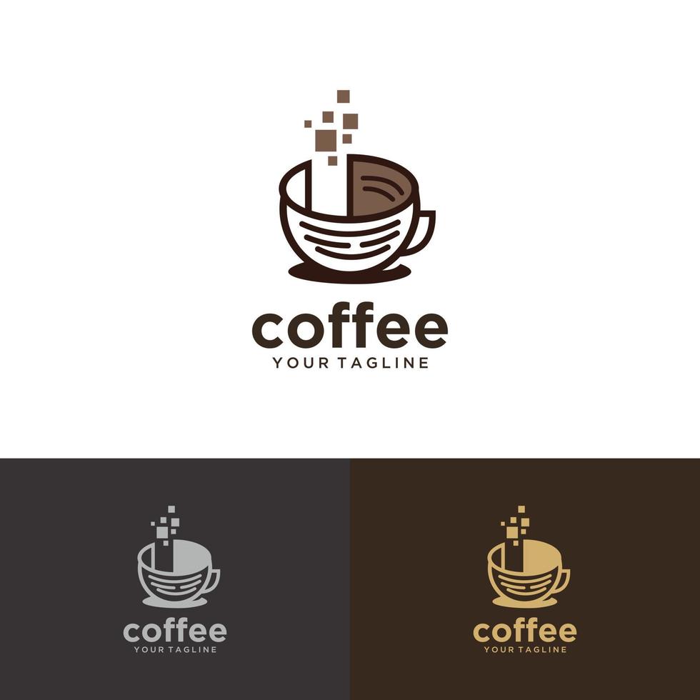 modèle de vecteur d'icône de logo moderne mobilecoffee