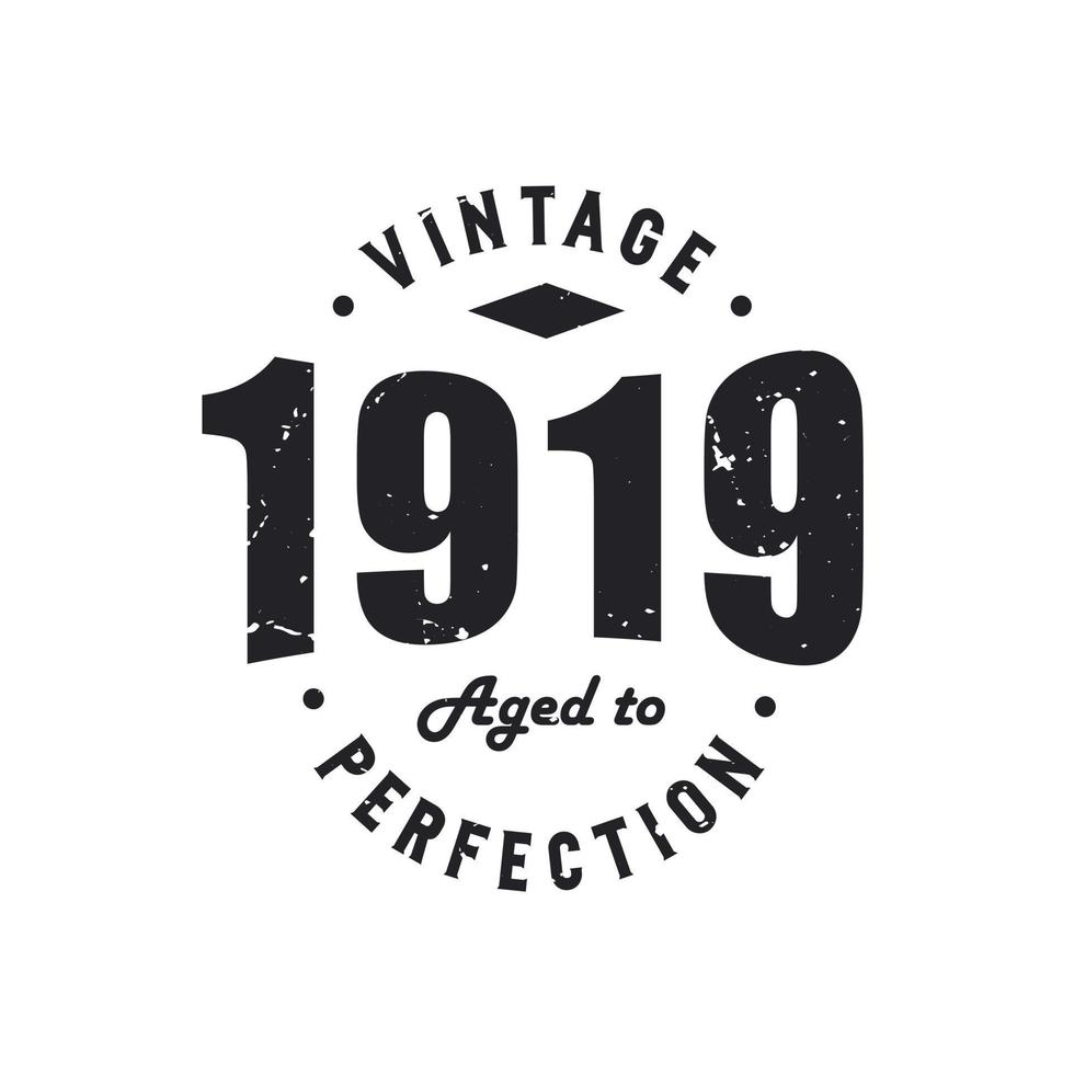 né en 1919 anniversaire rétro vintage, millésime 1919 vieilli à la perfection vecteur