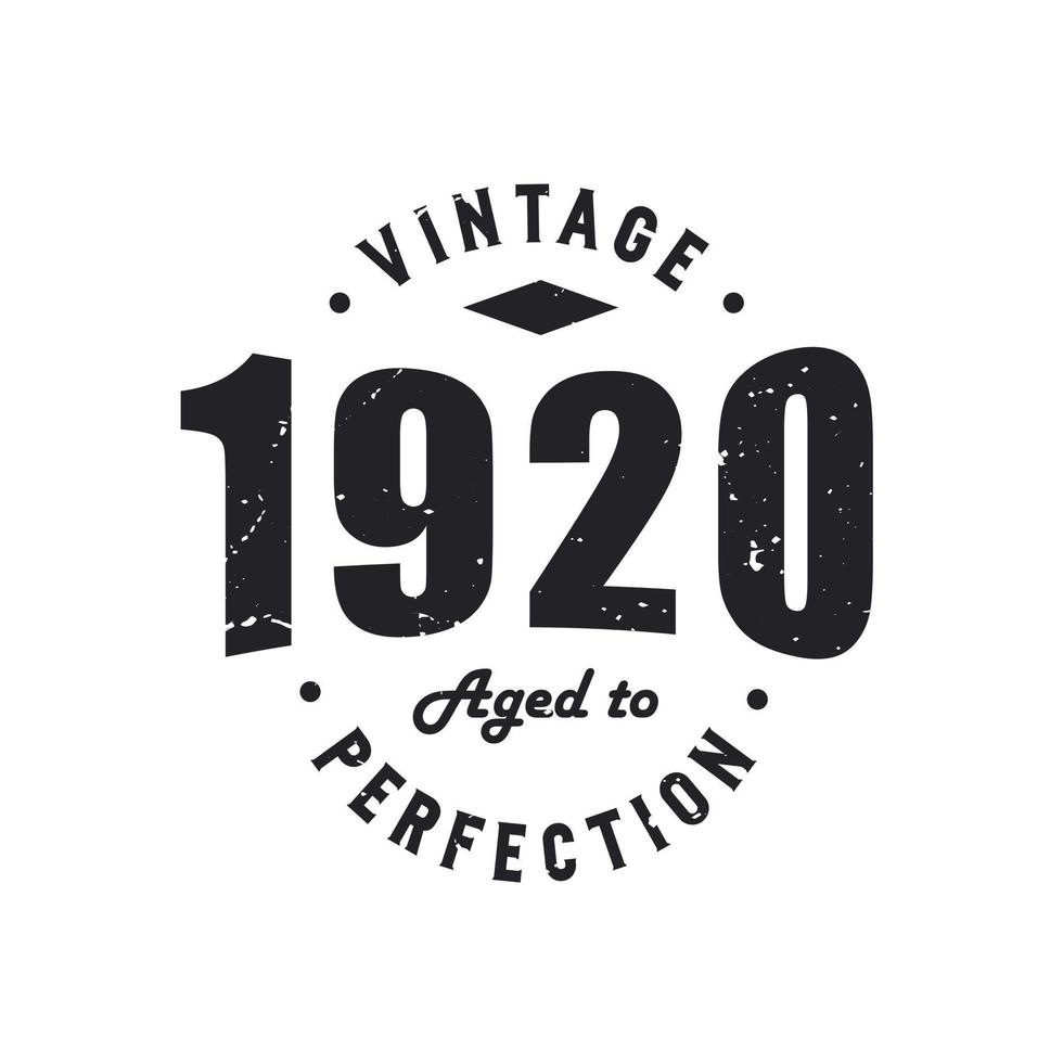 né en 1920 anniversaire rétro vintage, millésime 1920 vieilli à la perfection vecteur