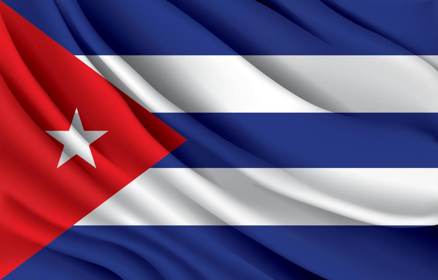 drapeau national de cuba agitant une illustration vectorielle réaliste vecteur