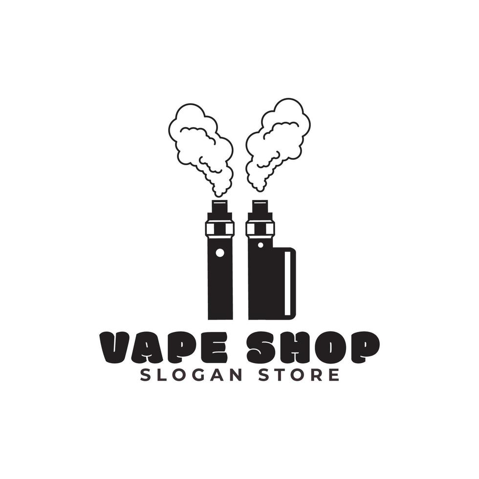 vape logo e-cigarette design pour l'illustration de symbole d'icône de vecteur de marque de magasin