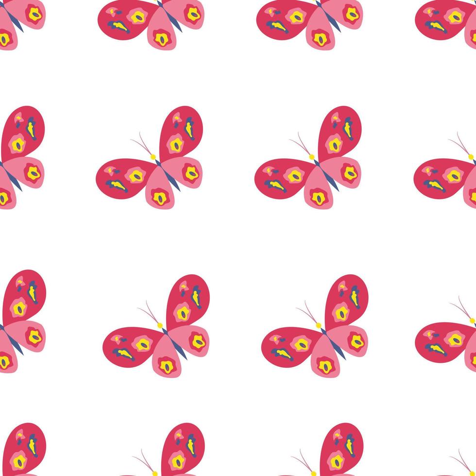 modèle sans couture de papillons lumineux. insectes avec des ailes. illustration vectorielle vecteur