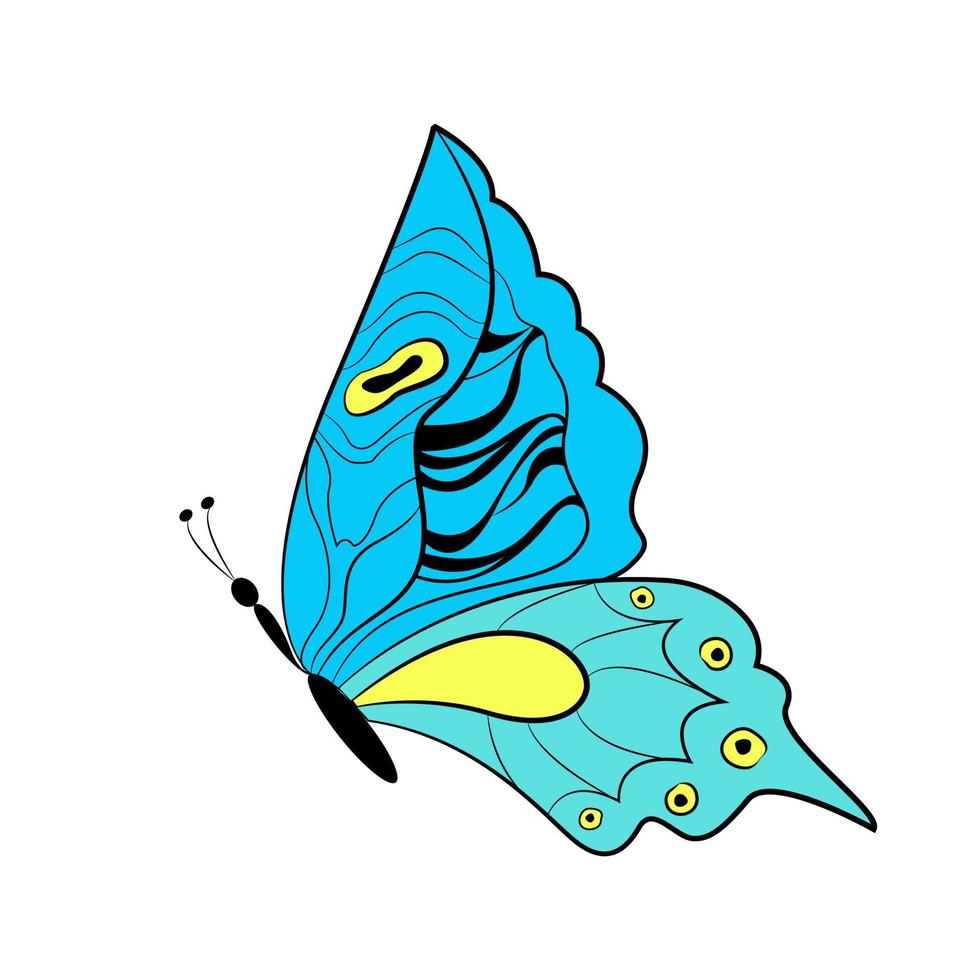 papillon insecte ailé exotique, illustration vectorielle. papillon coloré avec de grandes ailes vecteur