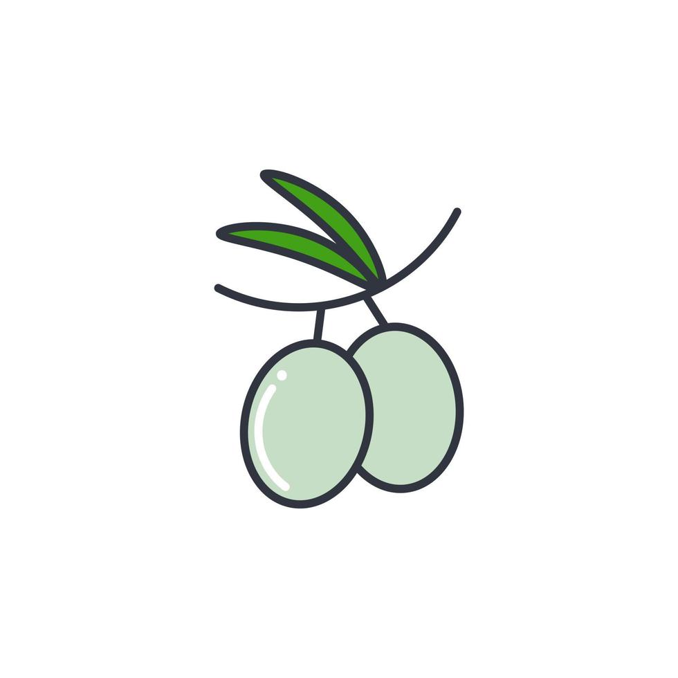 illustration vectorielle d'icône de ligne de couleur olive vecteur