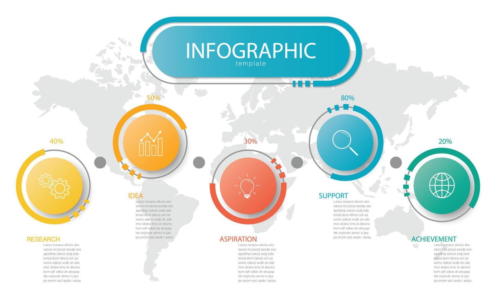 modèle d'info-graphique d'entreprise de présentation, modèle d'options de numéro d'infographie abstraite, utilisé pour la conception Web, options d'étape commerciale, bannière. illustration vectorielle vecteur