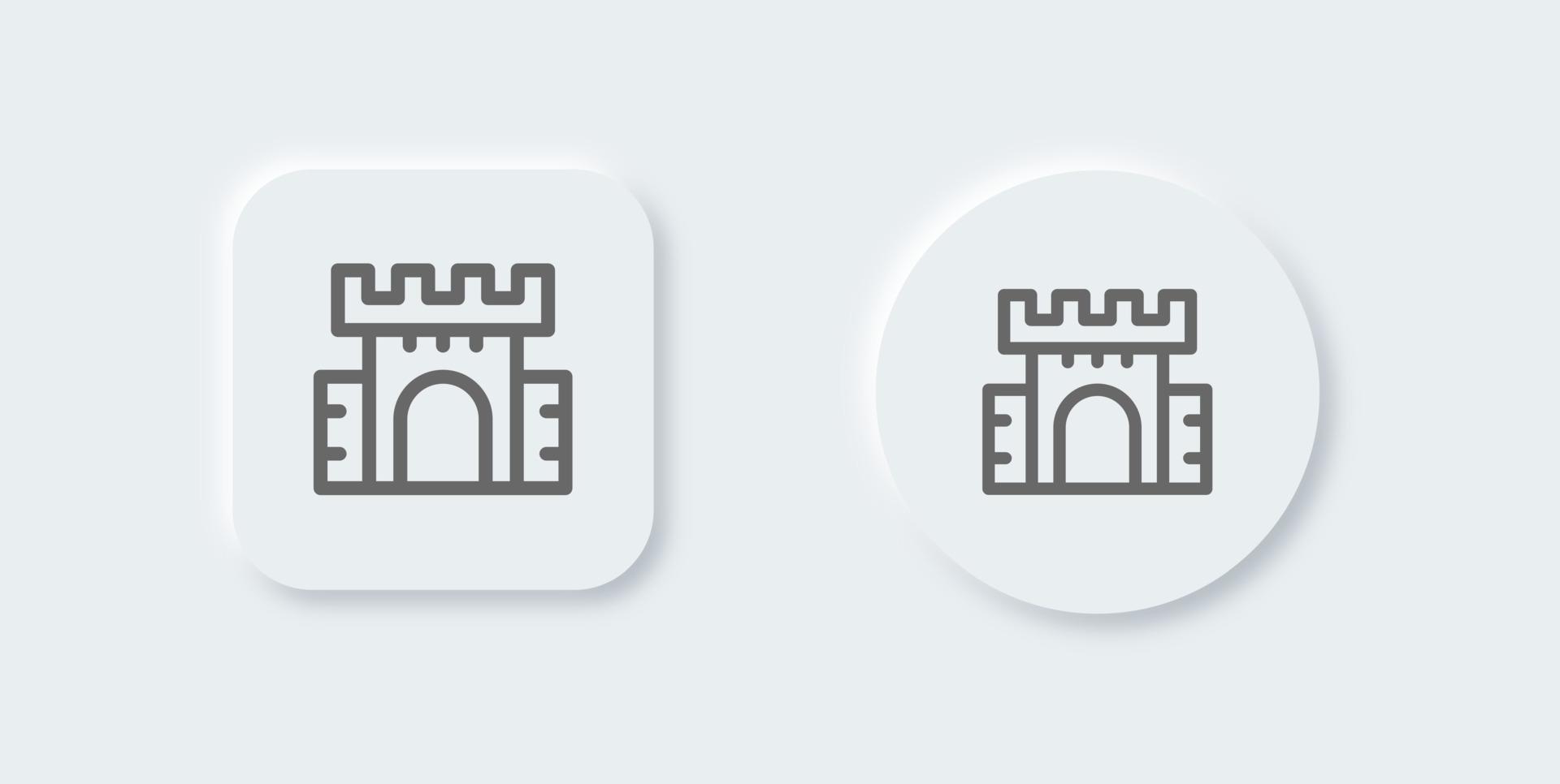 icône de ligne de château dans le style de conception néomorphique. citadelle signe illustration vectorielle. vecteur