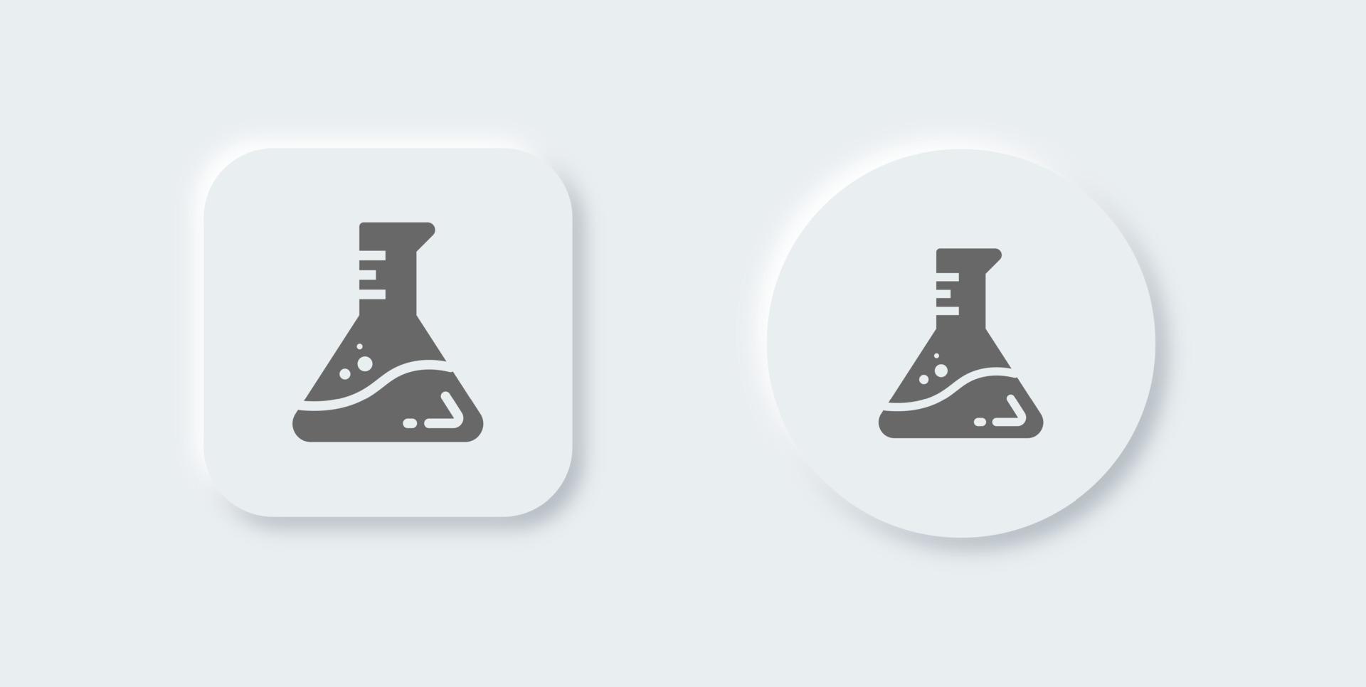 icône de ligne de laboratoire dans un style de conception néomorphique. béchers de chimie signes illustration vectorielle. vecteur