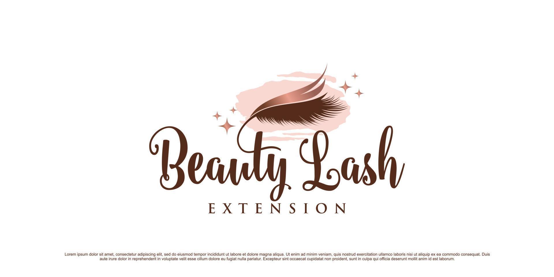 création de logo de cils de beauté pour salon avec concept unique et vecteur premium d'élément créatif