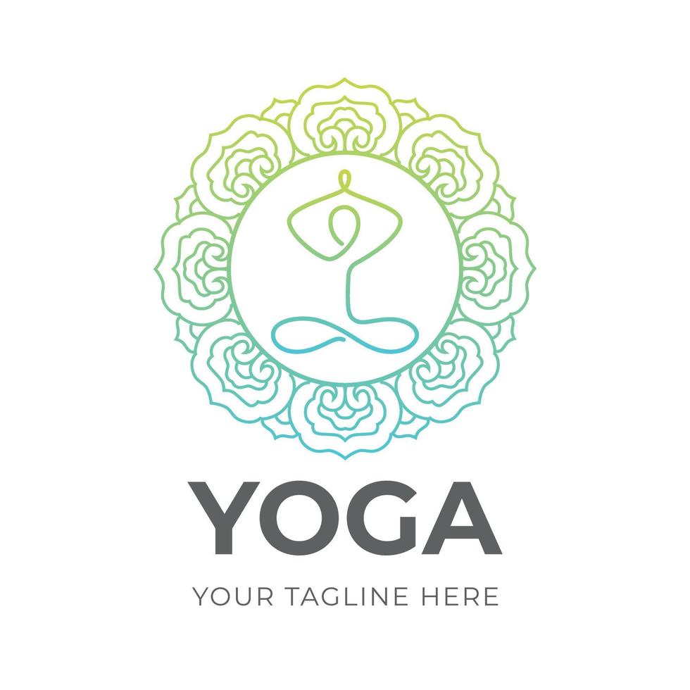 modèle de logo de yoga vecteur