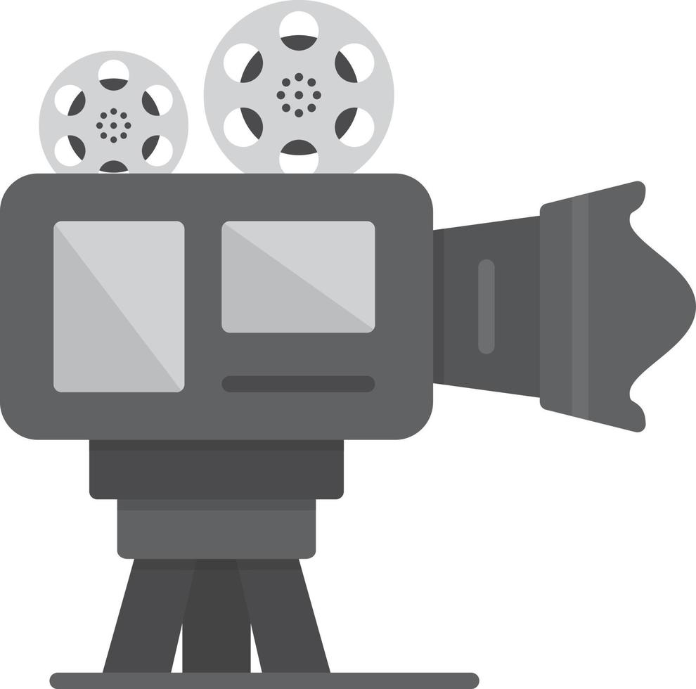 caméra vidéo en niveaux de gris plats vecteur