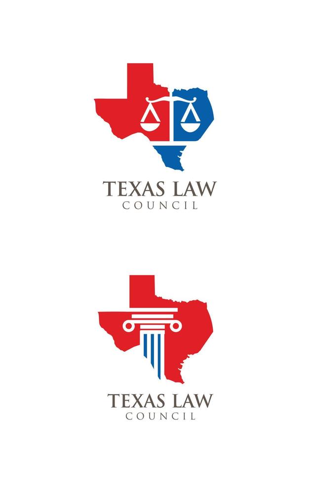 ensemble de création de logo de cabinet d'avocats américain texas jury et juge d'entreprise vecteur