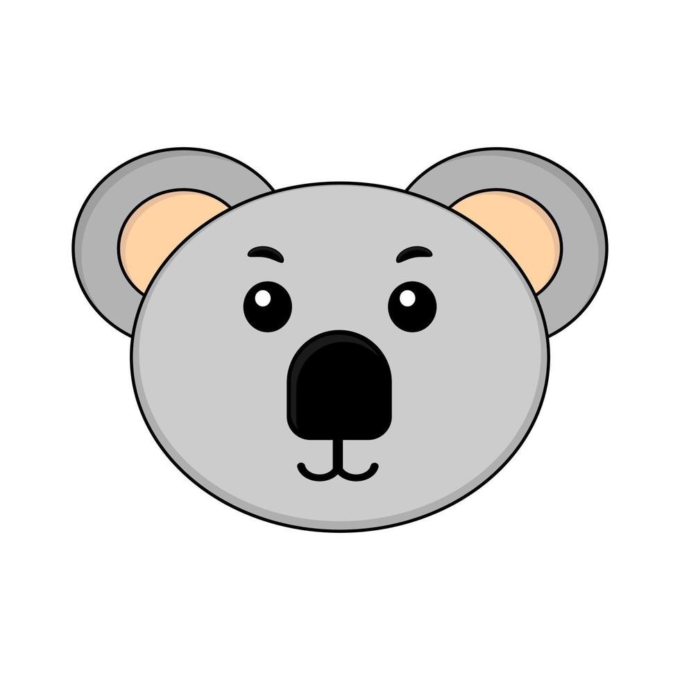 illustration du personnage de dessin animé mignon visage de koala. vecteur