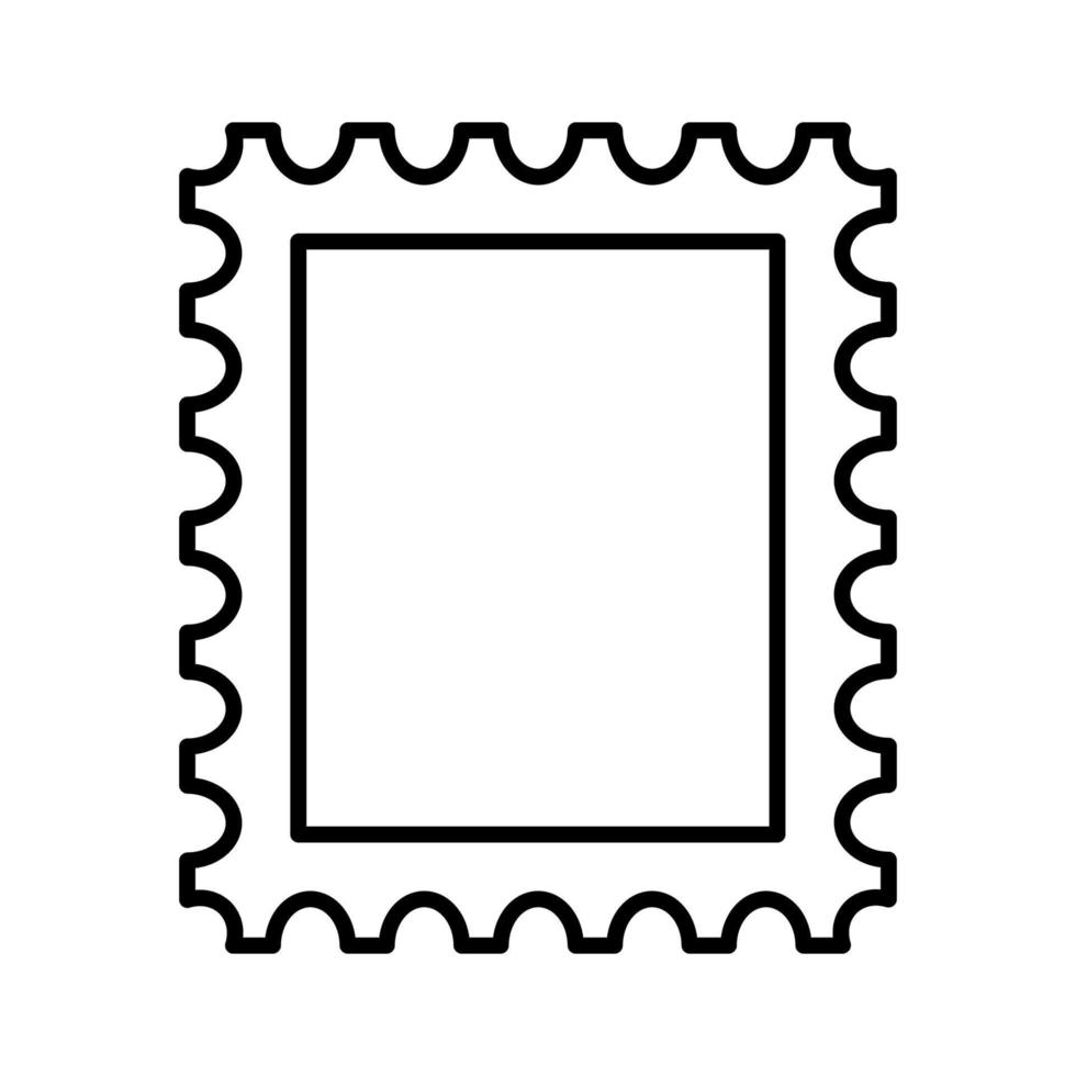 icône de cadre de timbre-poste. modèle de bordure vide pour cartes postales et lettres. rectangle vierge et timbre-poste carré avec bord perforé. illustration vectorielle isolée sur fond blanc vecteur