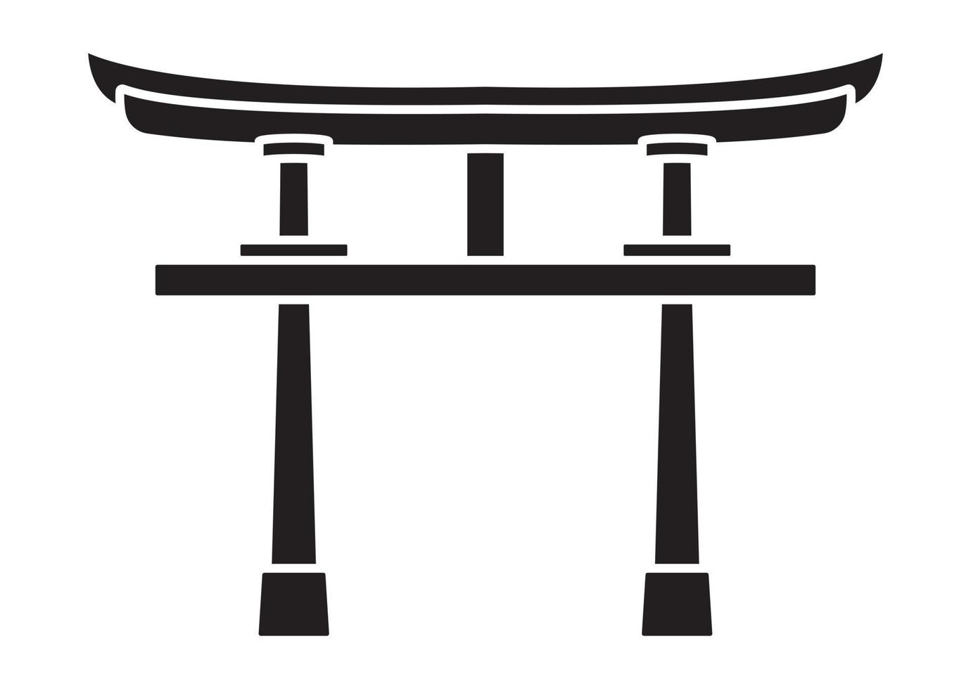 porte du sanctuaire shinto ou icône vectorielle plate torii pour les applications ou les sites Web vecteur