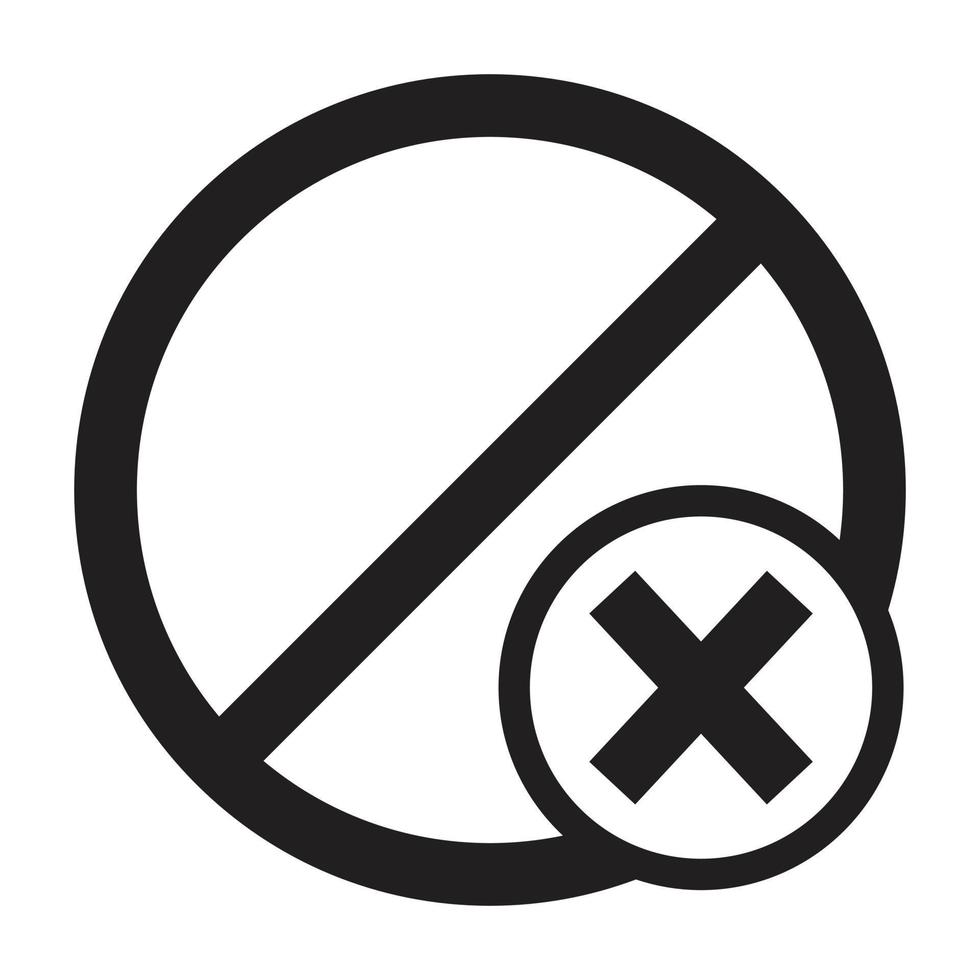 icône de dessin au trait supprimer, annuler ou fermer vecteur
