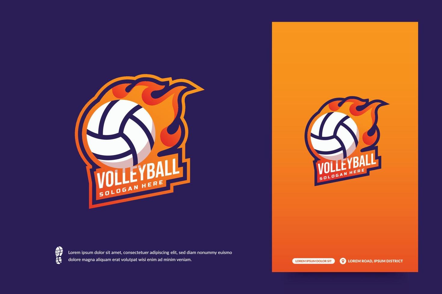 logo du club de volley-ball, modèle d'emblèmes de tournoi de volley-ball. identité de l'équipe sportive, illustrations vectorielles de conception de badge e-sport vecteur