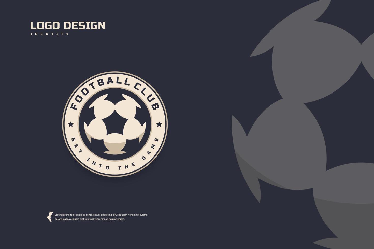 logo du club de football, modèle d'emblèmes de tournoi de football. identité de l'équipe sportive, illustrations vectorielles de conception de badge e-sport vecteur