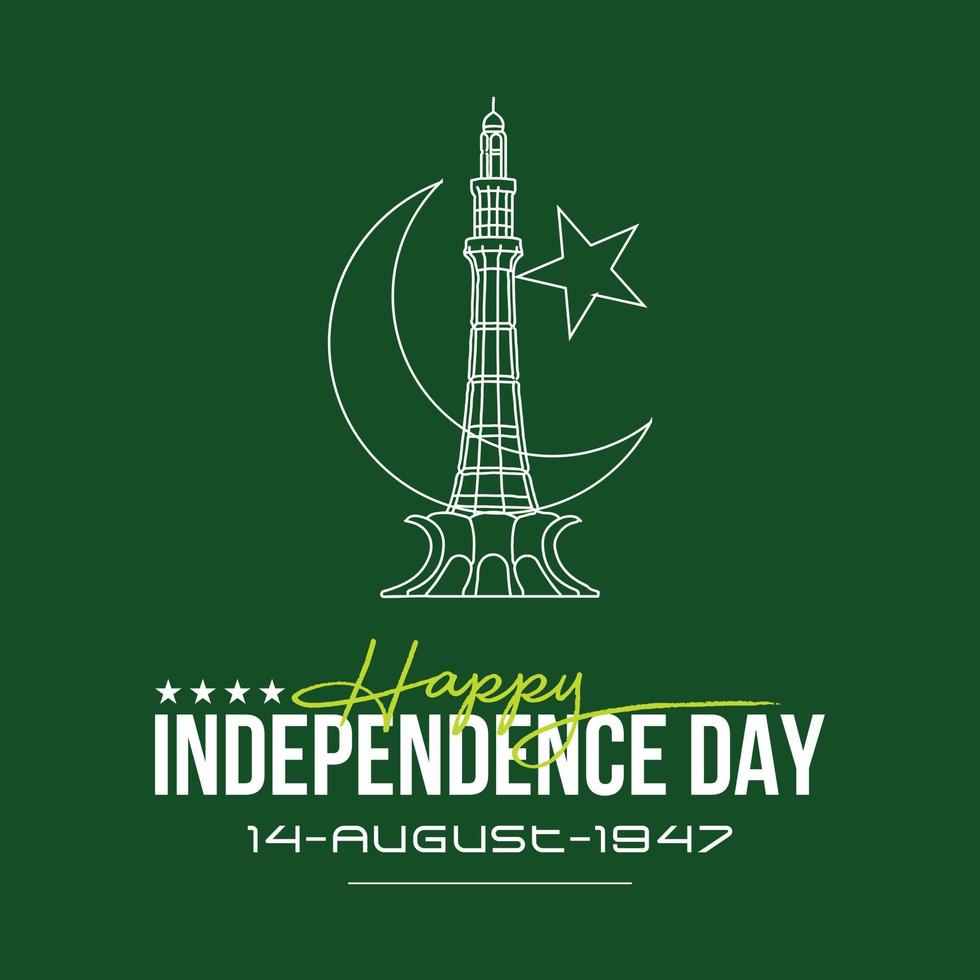 célébration de la fête de l'indépendance du pakistan. 14 août fête de l'indépendance. Célébration de la fête du pakistan du 14 août. pakistan zindabad. illustration vectorielle vecteur