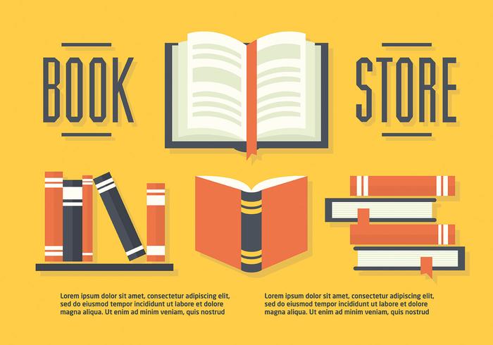 Ensemble gratuit de livres dans l'illustration vectorielle Flat Design vecteur