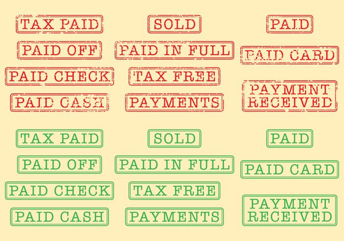 Timbres de paiement vecteur