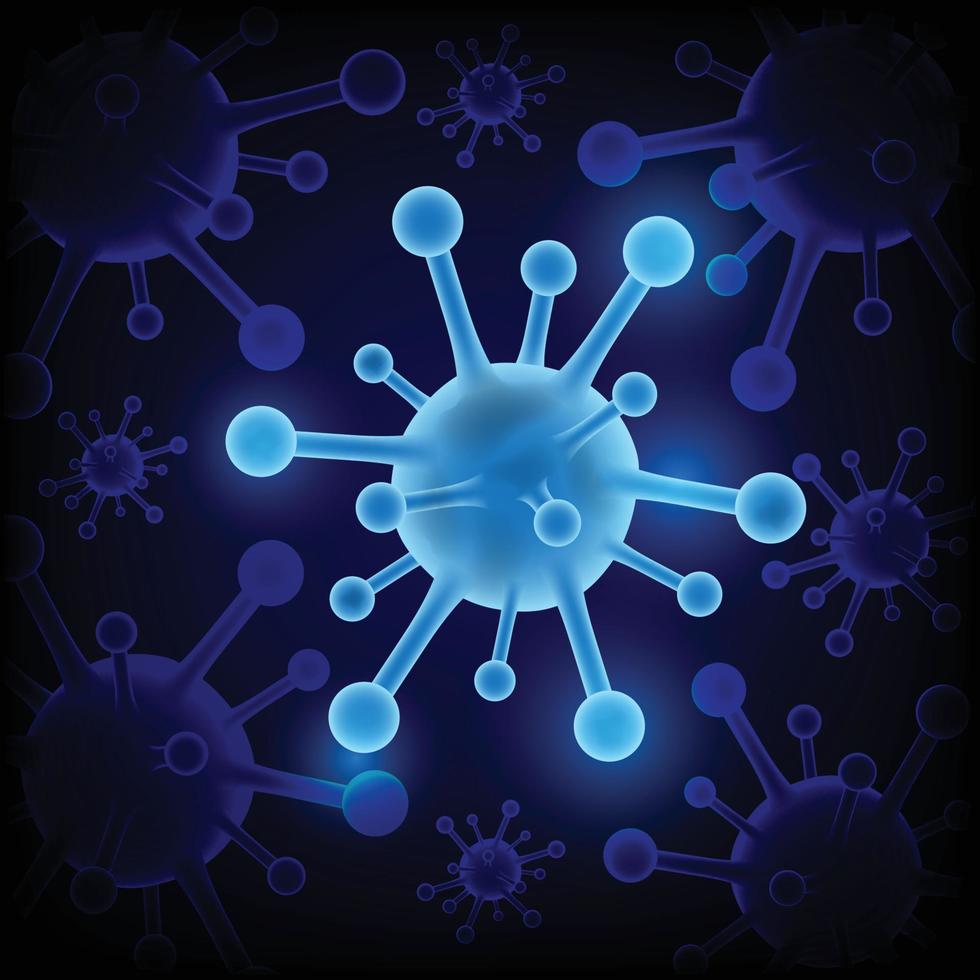 maladie à coronavirus covid-19 infection médicale isolée. cellules du virus covid de la grippe respiratoire pathogène de la chine. nouveau nom officiel de la maladie à coronavirus nommé covid-19, illustration vectorielle vecteur