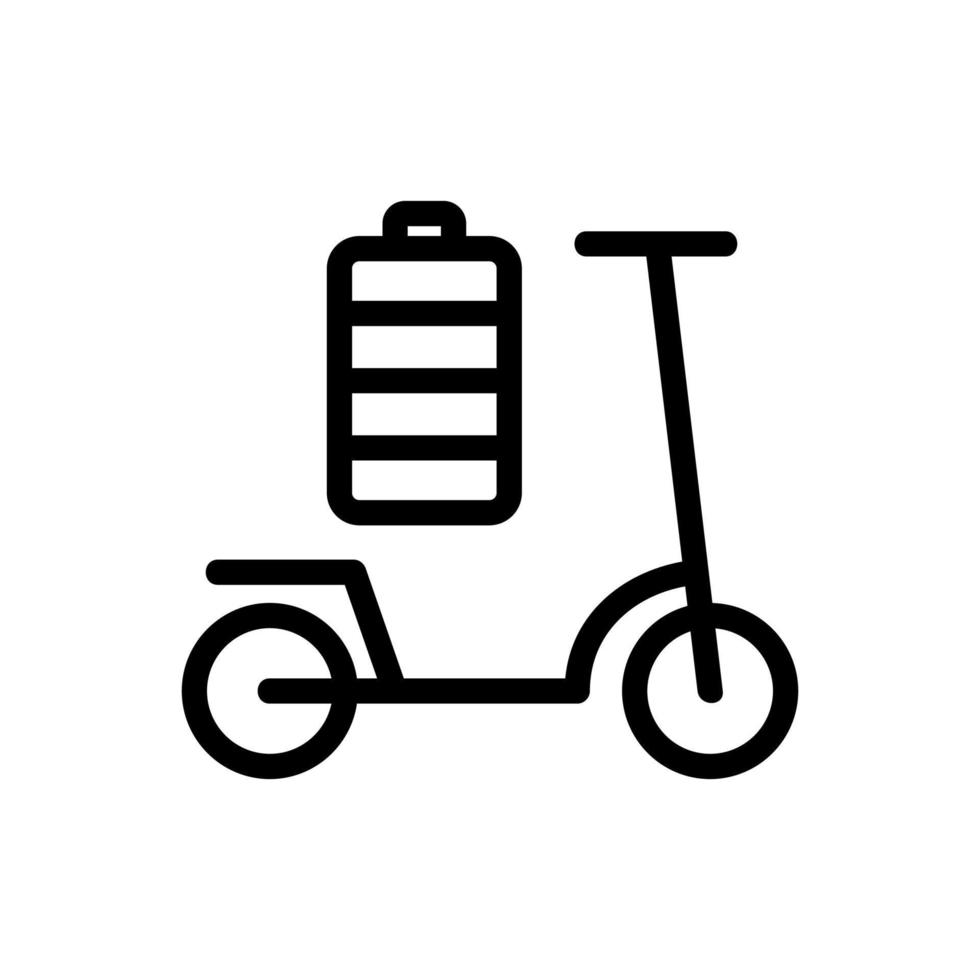 illustration vectorielle de l'icône de la batterie du scooter électronique vecteur