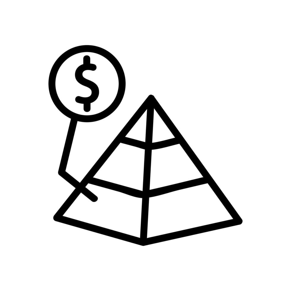 illustration de contour vectoriel icône pyramide d'argent