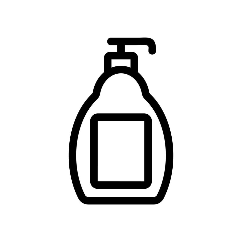 distributeur avec icône de vecteur de savon. illustration de symbole de contour isolé