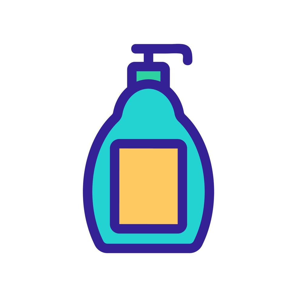 distributeur avec icône de vecteur de savon. illustration de symbole de contour isolé