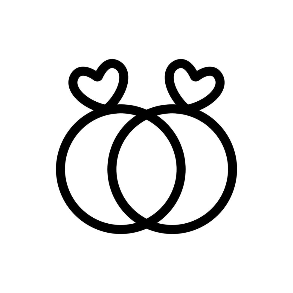 vecteur d'icône de mariage en anneau. illustration de symbole de contour isolé