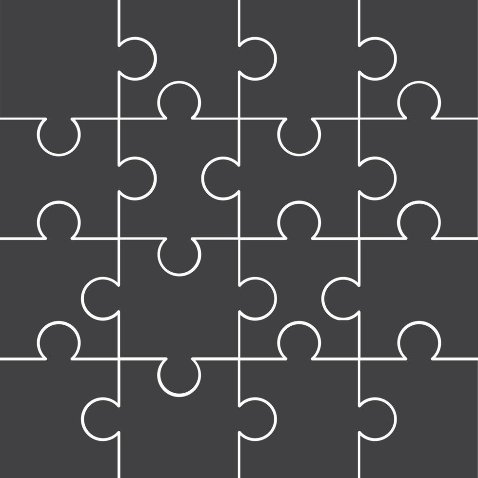 puzzle puzzle ensemble de 16 vecteurs gratuits design plat en couleur monochrome avec différents types de forme prêt à l'emploi et vecteur gratuit modifiable