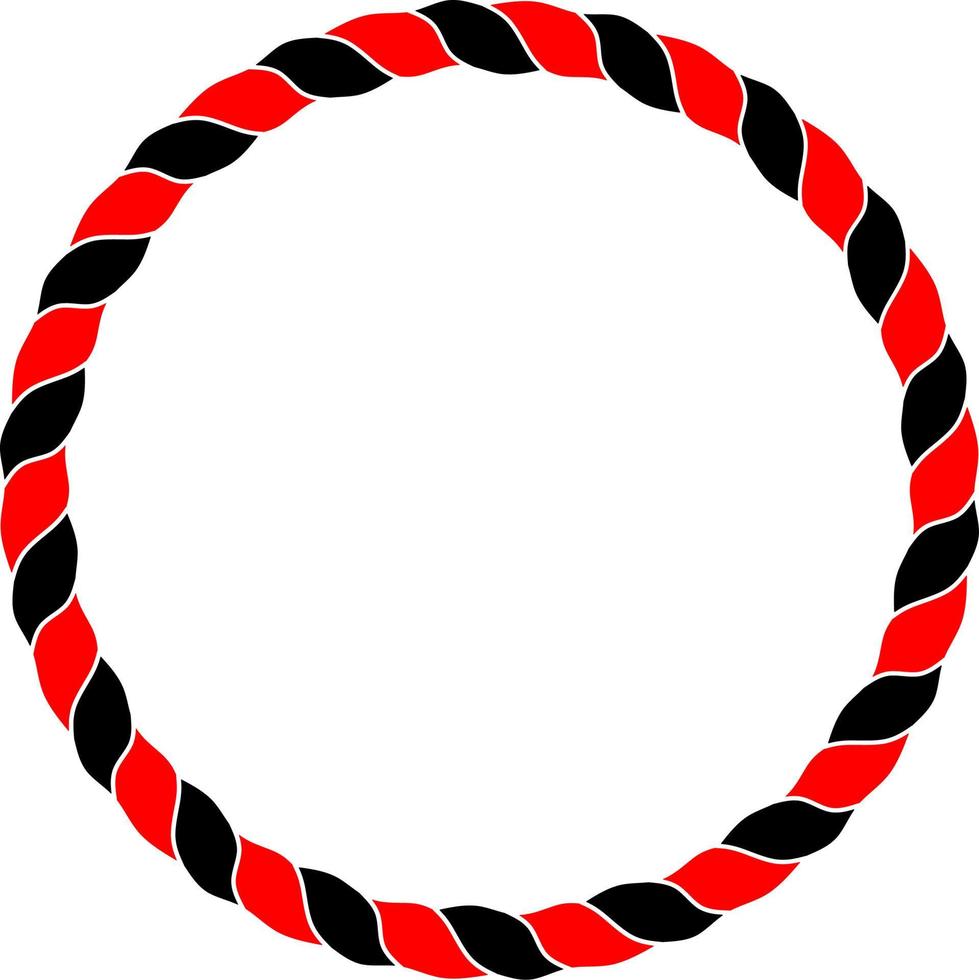 bordure de cercle de corde rouge noir vecteur