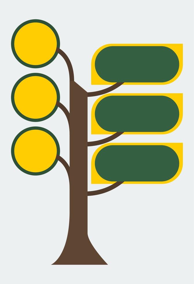 vecteur de modèle infographique d'illustration d'arbre ramifié modifiable pour la visualisation de données