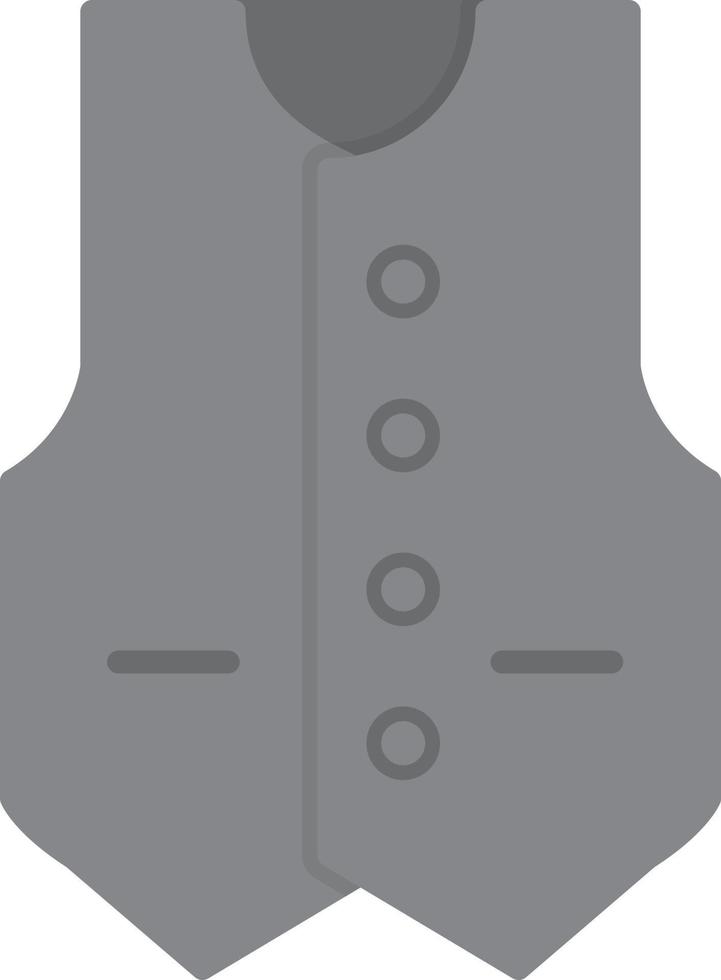 gilet plat niveaux de gris vecteur