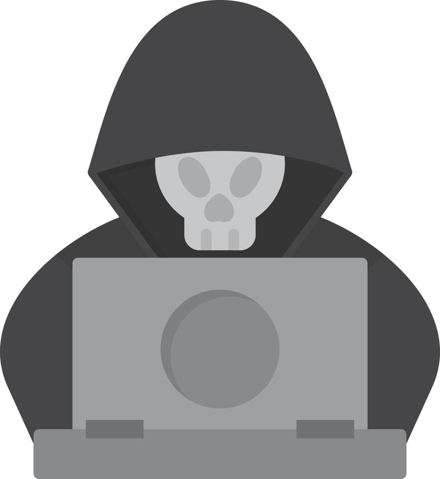 hacker plat en niveaux de gris vecteur