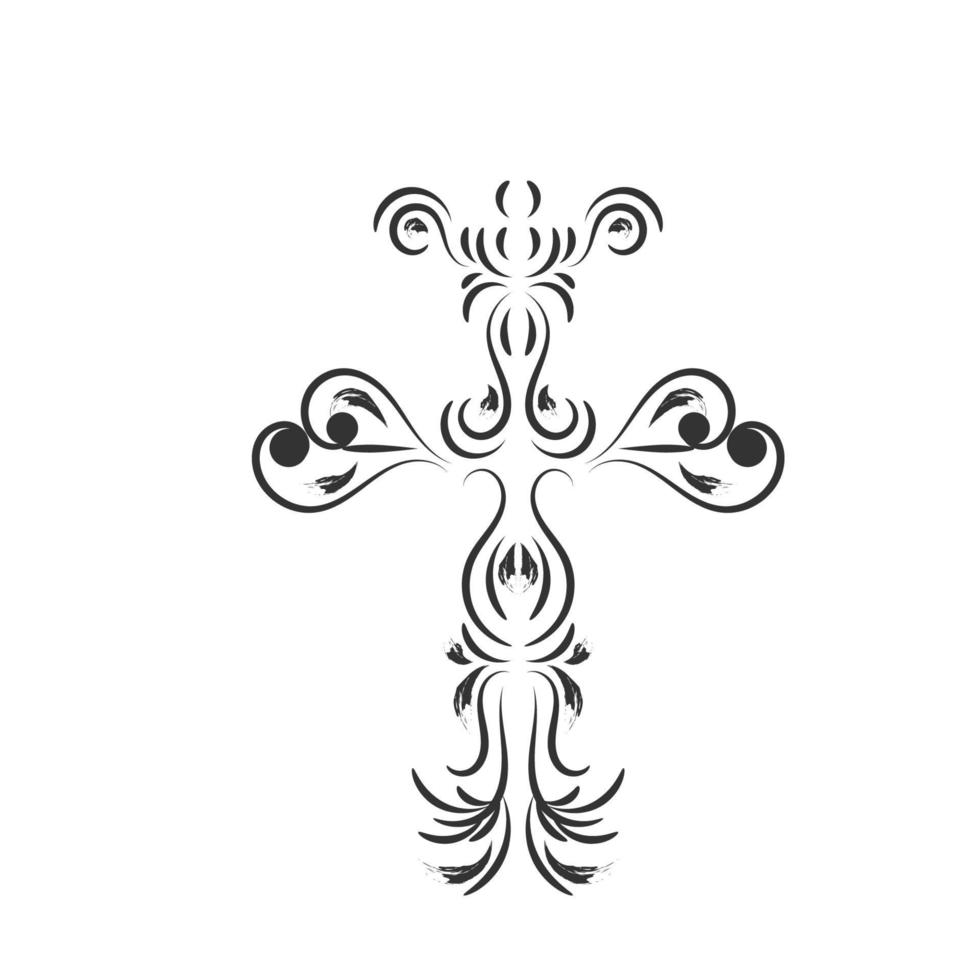 conception de croix sainte pour la conception de tatouage vecteur