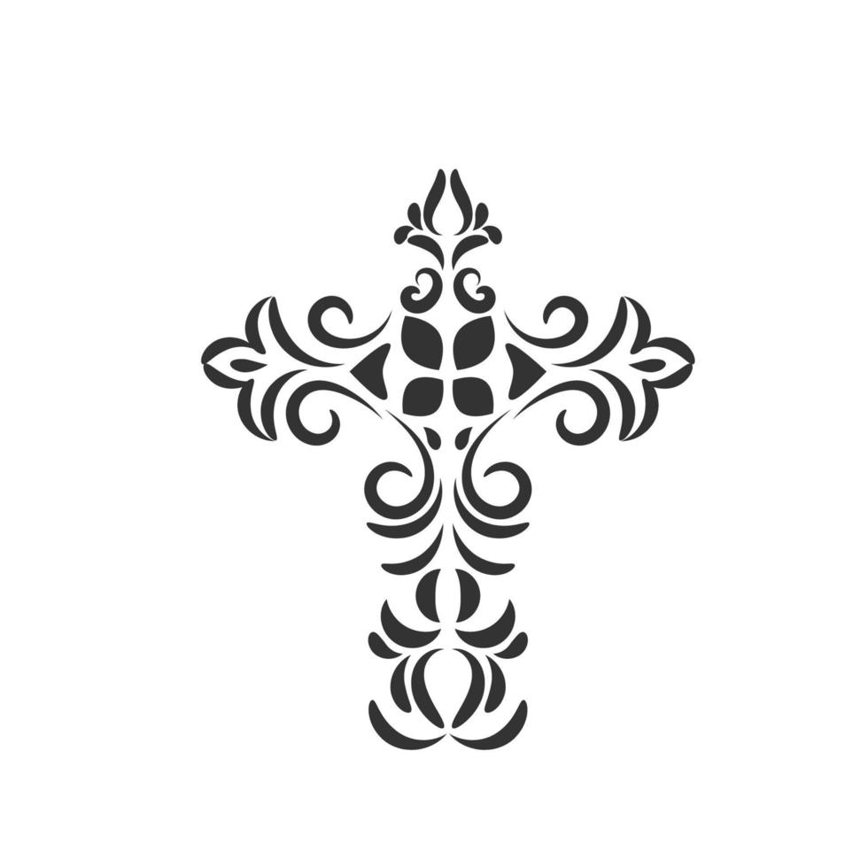 conception de croix sainte pour la conception de tatouage vecteur