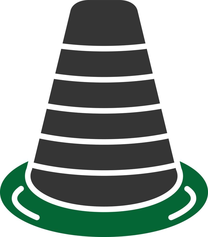 glyphe de cône de signalisation bicolore vecteur