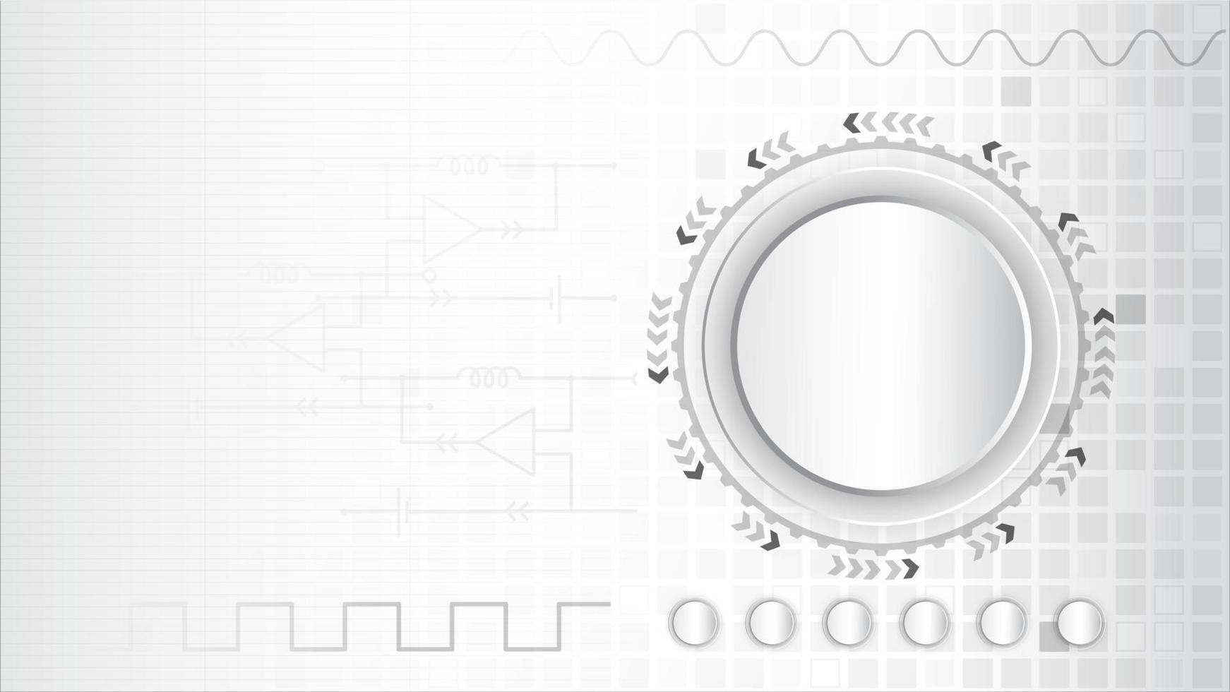 interface utilisateur hi-tec technologie numérique abstraite blanche, illustration vectorielle vecteur