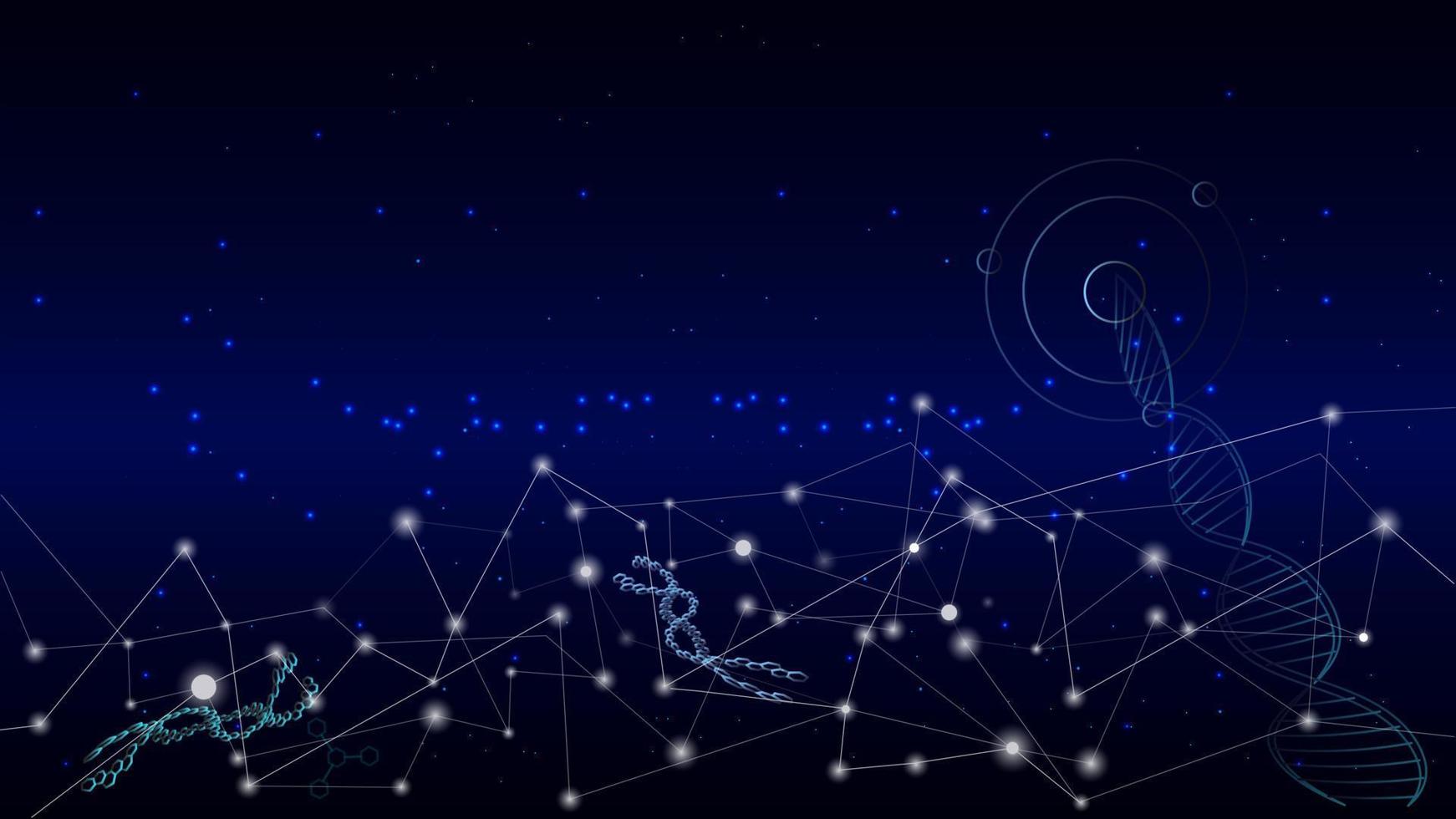 molécules d'adn pour interface hi-tec, technologie de communication abstraite et ligne et points, illustration vectorielle vecteur