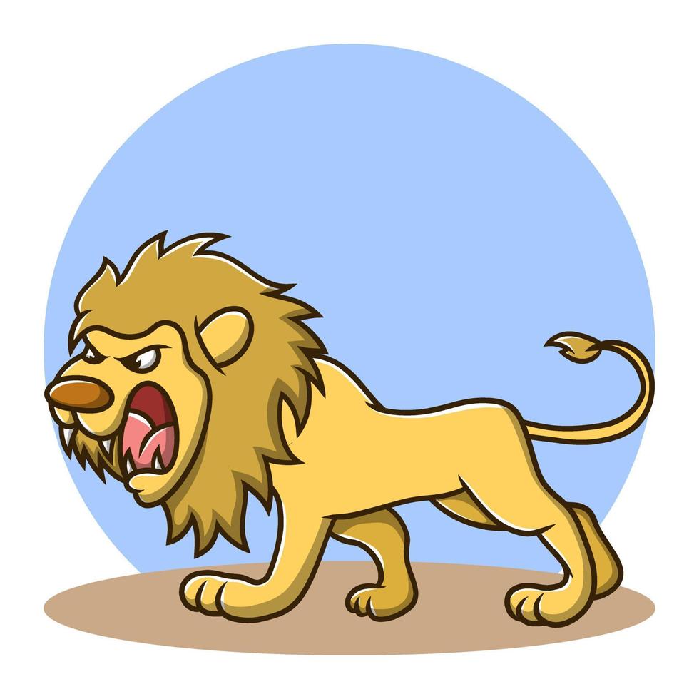 illustration vectorielle de tigre animal mascotte. icône de la faune du lion enfants dessinant un dessin animé. personnage mignon logo zoo et jungle vecteur