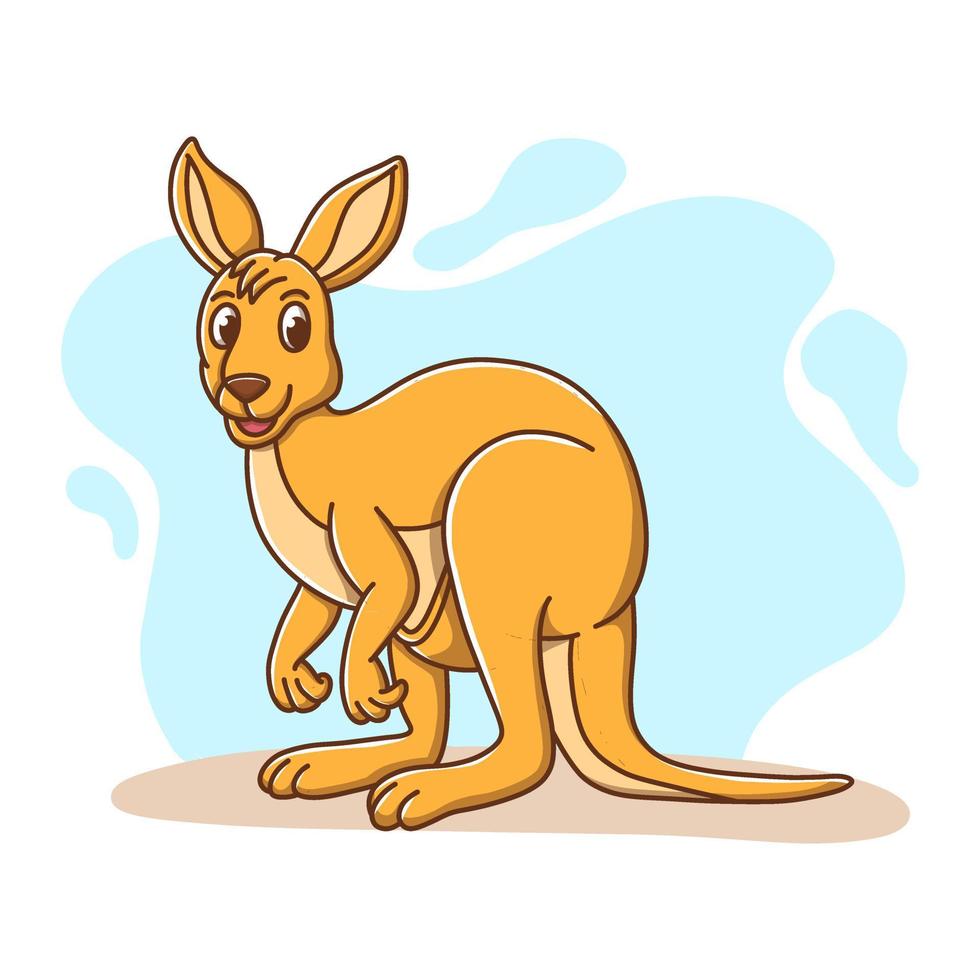 dessin animé d'autocollant d'icône d'enfants de kangourou. animaux d'australie logo mignon personnage mascotte illustration vectorielle vecteur