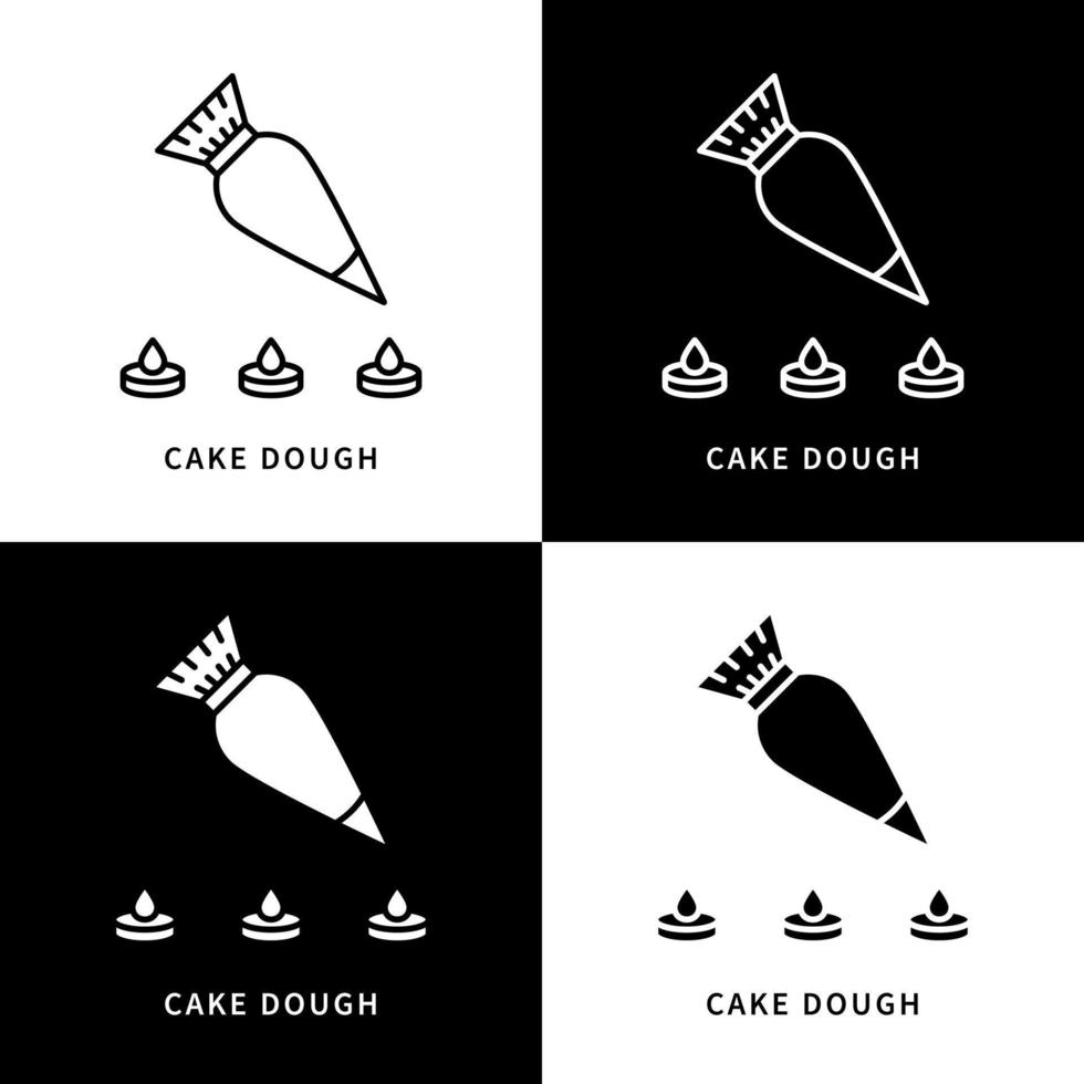 icône de pâte à gâteau. logo de cuisson et de cuisson. symbole de vecteur de pâtisserie et de boulangerie